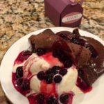 Molten Chocolate Cakes with Huckleberry Topping