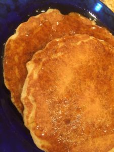 Sourdough Pancakes in syrup
