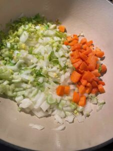 celery, onion, garlic and carrot