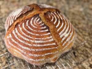 Sourdough bread fresh out of the oven