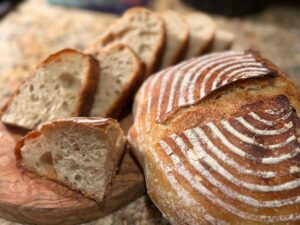 Freshly baked sourdough bread