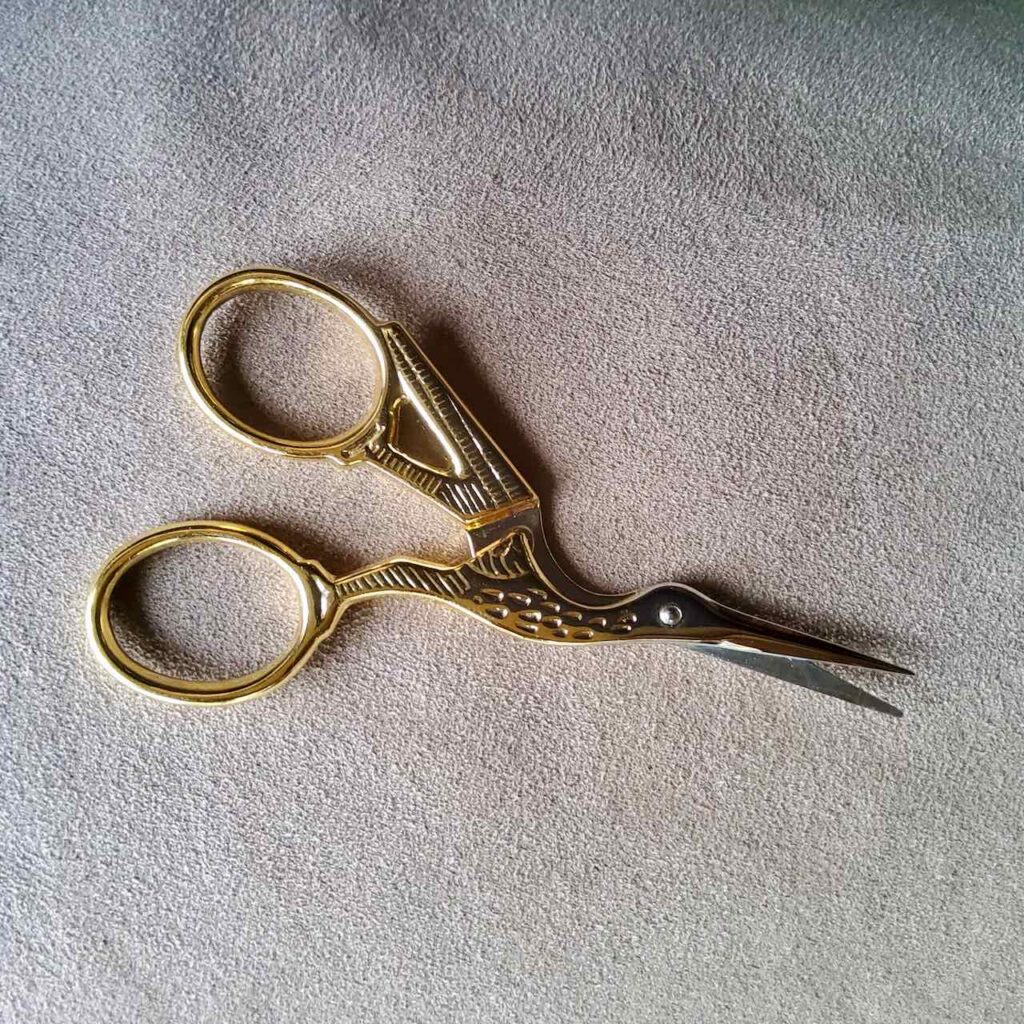 Stork embroidery scissors purchased in Paris